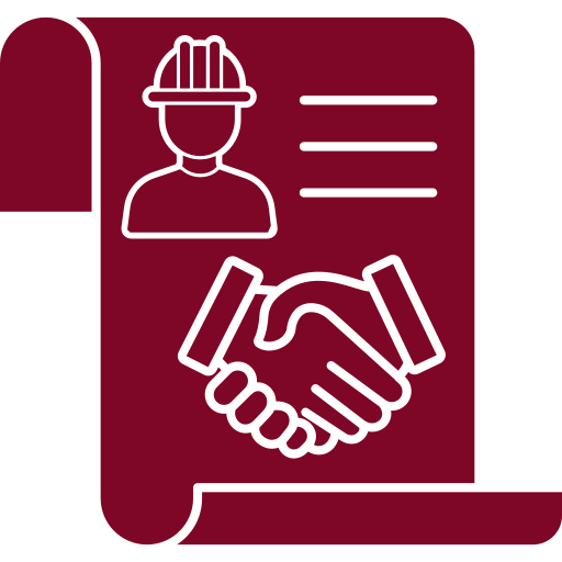 Contractor deal illustration on document